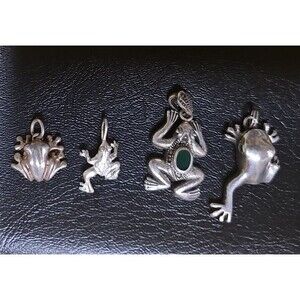 Lot 925 Silver Frog Charms Pendants
